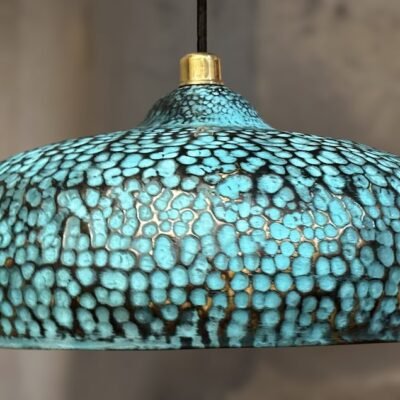 Hammered Patina Brass Pendant Light Handmade Vintage Dome Ceiling Lamp