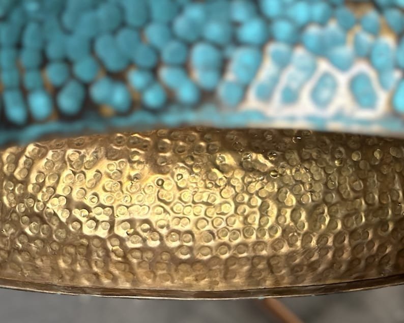 Hammered Patina Brass Pendant Light Handmade Vintage Dome Ceiling Lamp