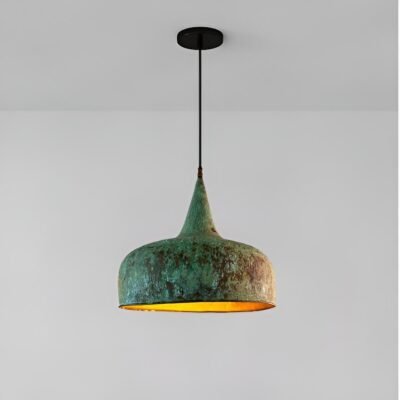 brass (4) Vintage Patina Brass Pendant Light Handmade Rustic Ceiling Lamp