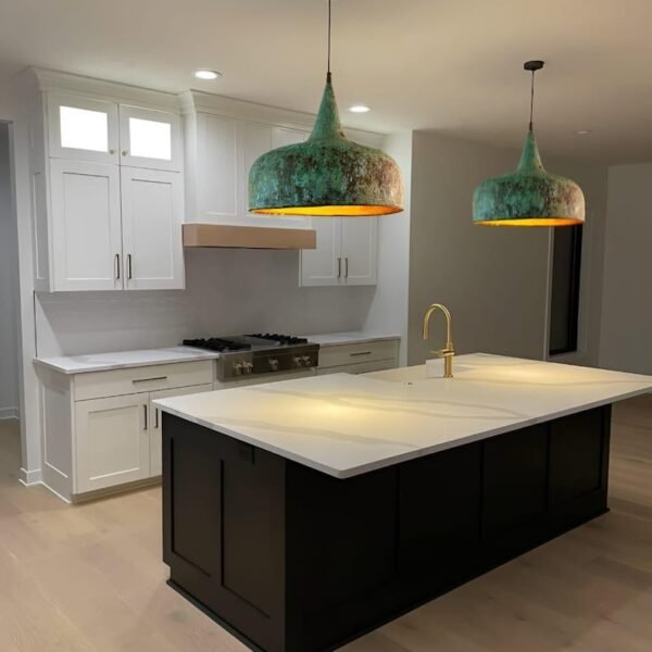 brass (5) Vintage Patina Brass Pendant Light Handmade Rustic Ceiling Lamp