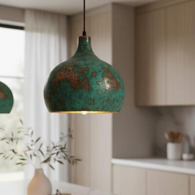 brass1 (1) Green Patina Copper Hanging Light