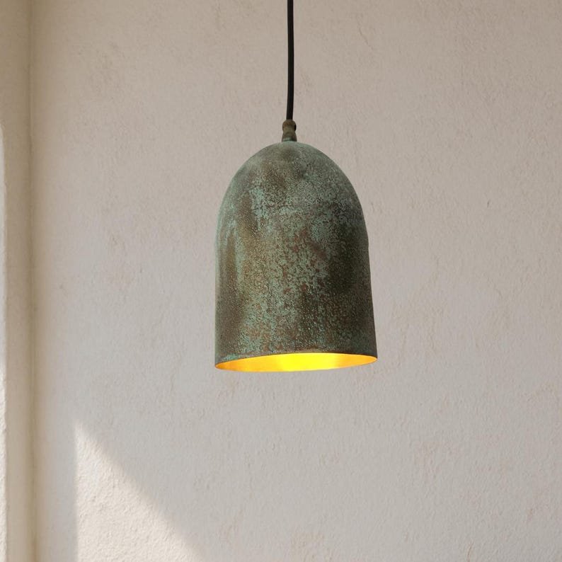 Verdigris Patina Copper Dome Pendant Light