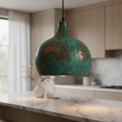 brass1 (2) Green Patina Copper Hanging Light