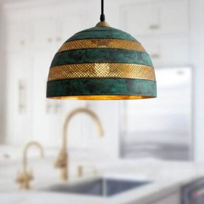 Verdigris Patina Brass Dome Pendant
