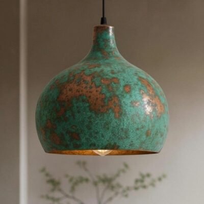 brass1 (3) Green Patina Copper Hanging Light