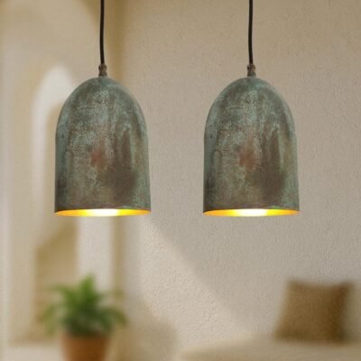 Verdigris Patina Copper Dome Pendant Light