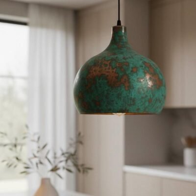 brass1 (6) Green Patina Copper Hanging Light