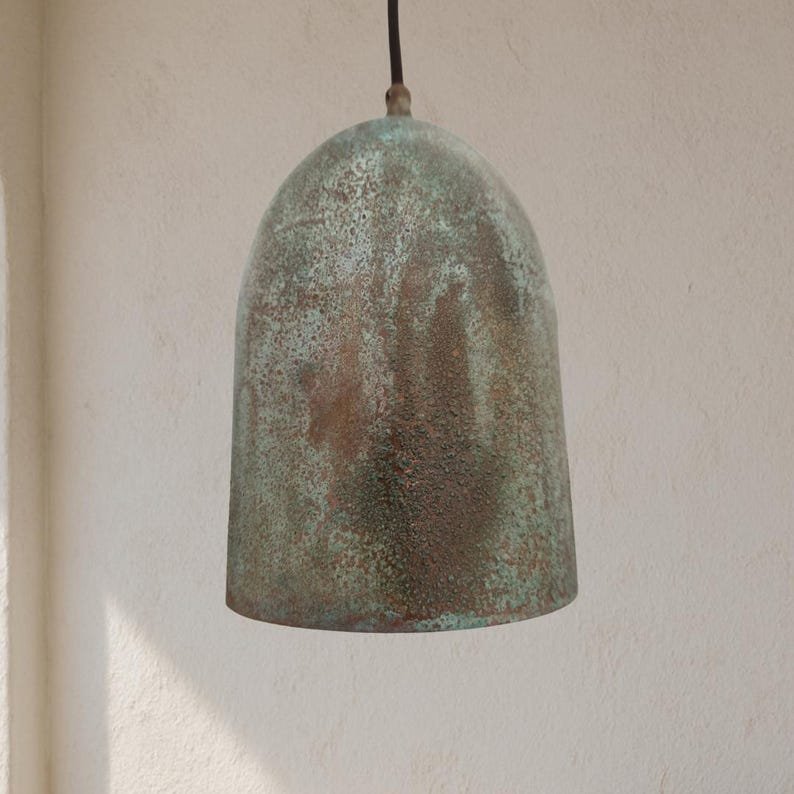 Verdigris Patina Copper Dome Pendant Light