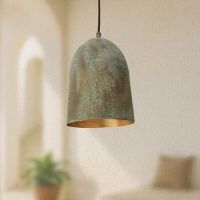 Verdigris Patina Copper Dome Pendant Light