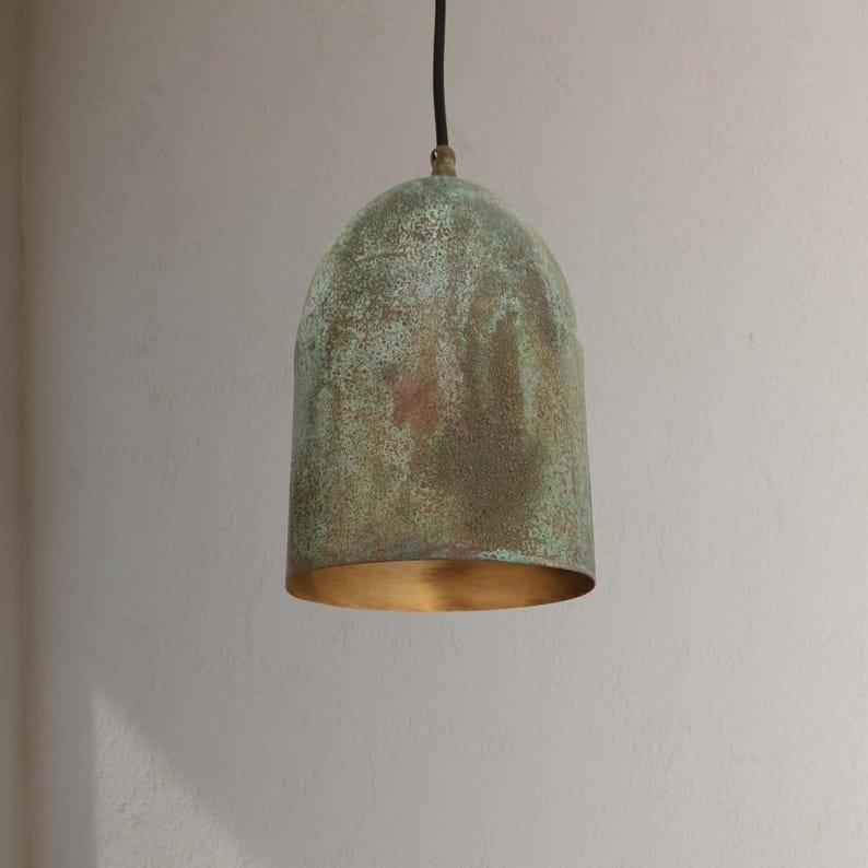 Verdigris Patina Copper Dome Pendant Light