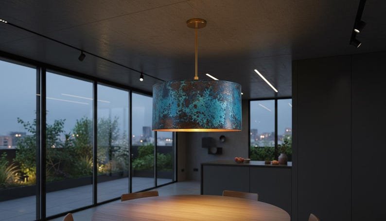 Modern Patina Copper Ceiling Lamp
