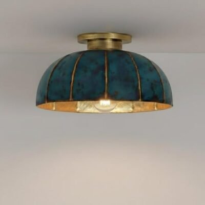 brass11 (1) Verdigris Flush Mount Ceiling Light