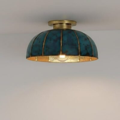brass11 (8) Verdigris Flush Mount Ceiling Light