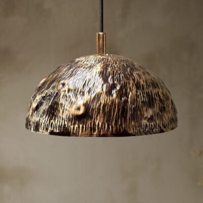 Textured Brass Dome Pendant