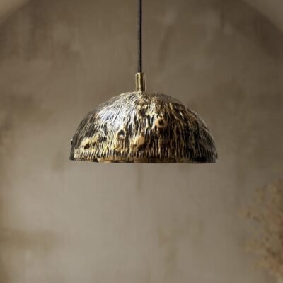 Textured Brass Dome Pendant