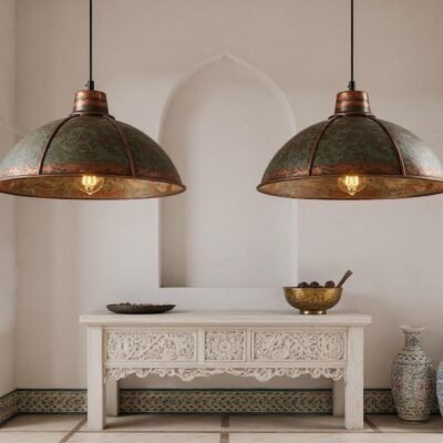 brass14 (4) Moroccan Patina Brass Dome Pendant
