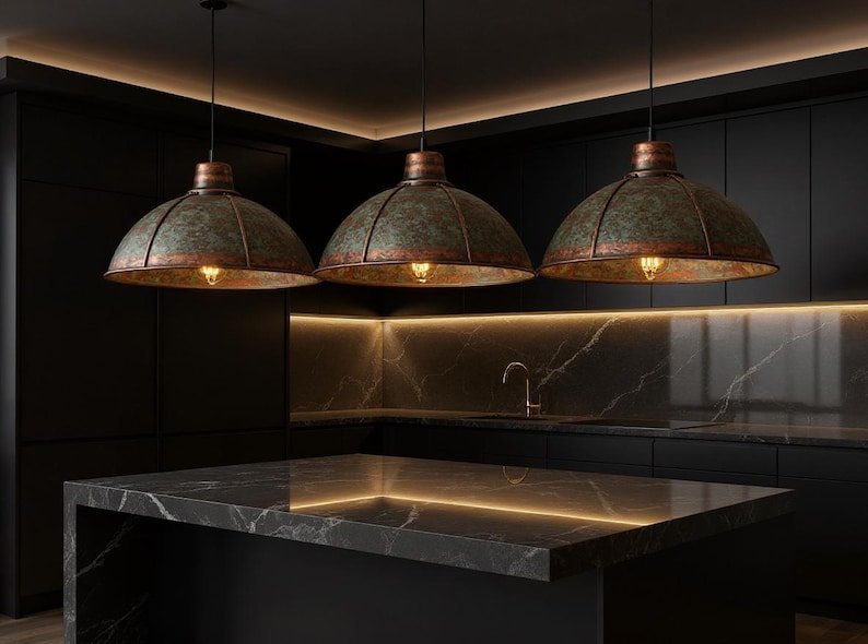 brass14 (7) Moroccan Patina Brass Dome Pendant