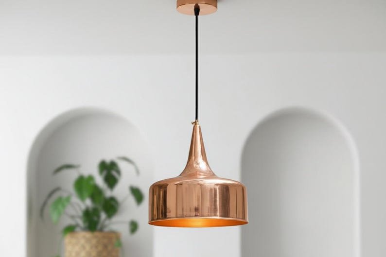 Sleek Polished Copper Pendant