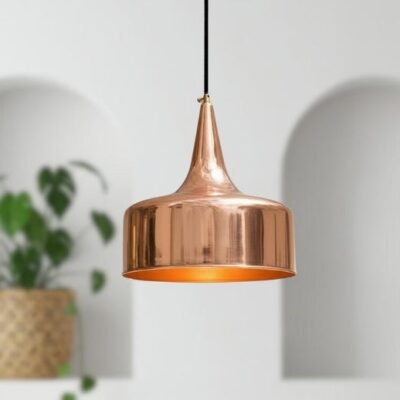 Sleek Polished Copper Pendant