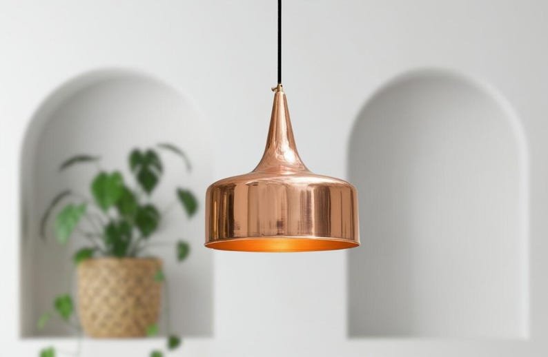 Sleek Polished Copper Pendant