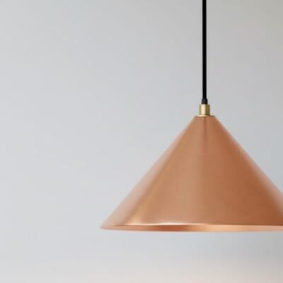 Sleek Copper Cone Pendant – Modern Radiant Glow