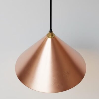 Sleek Copper Cone Pendant – Modern Radiant Glow