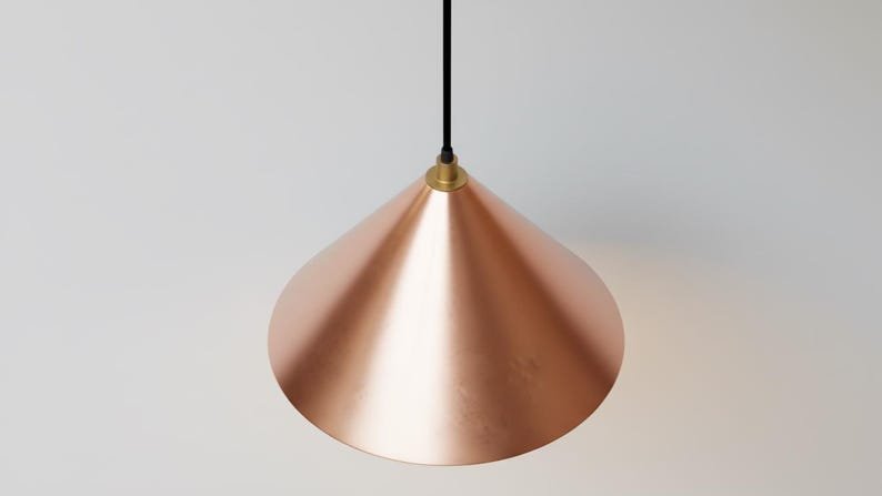 Sleek Copper Cone Pendant – Modern Radiant Glow