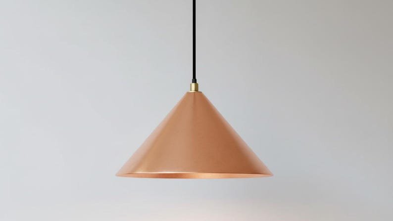 Sleek Copper Cone Pendant – Modern Radiant Glow