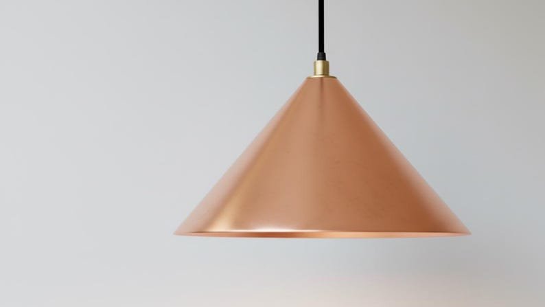 Sleek Copper Cone Pendant – Modern Radiant Glow