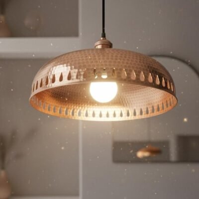 brass18 (1) Hammered Copper Crown Pendant