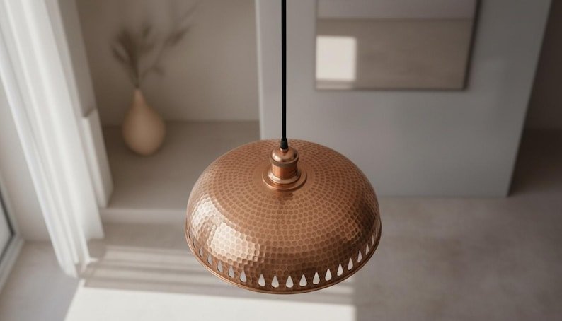 brass18 (2) Hammered Copper Crown Pendant