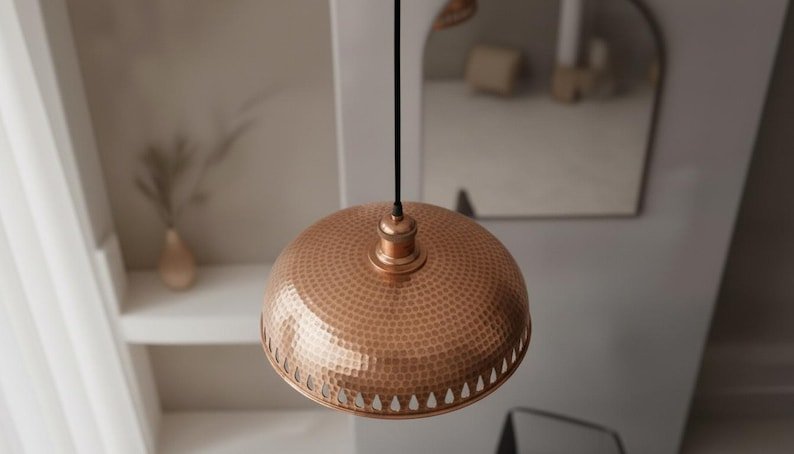 brass18 (3) Hammered Copper Crown Pendant