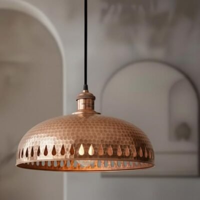 brass18 (6) Hammered Copper Crown Pendant