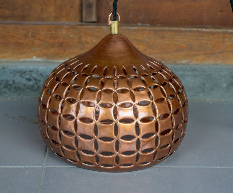 Moroccan Patina Brass Pendant Light