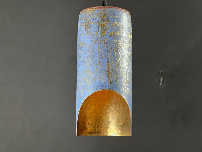 brass2 (3) Blue Patina Copper Pendant Light