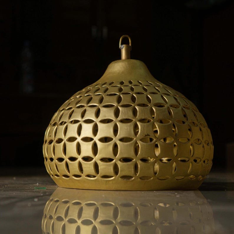 Moroccan Patina Brass Pendant Light