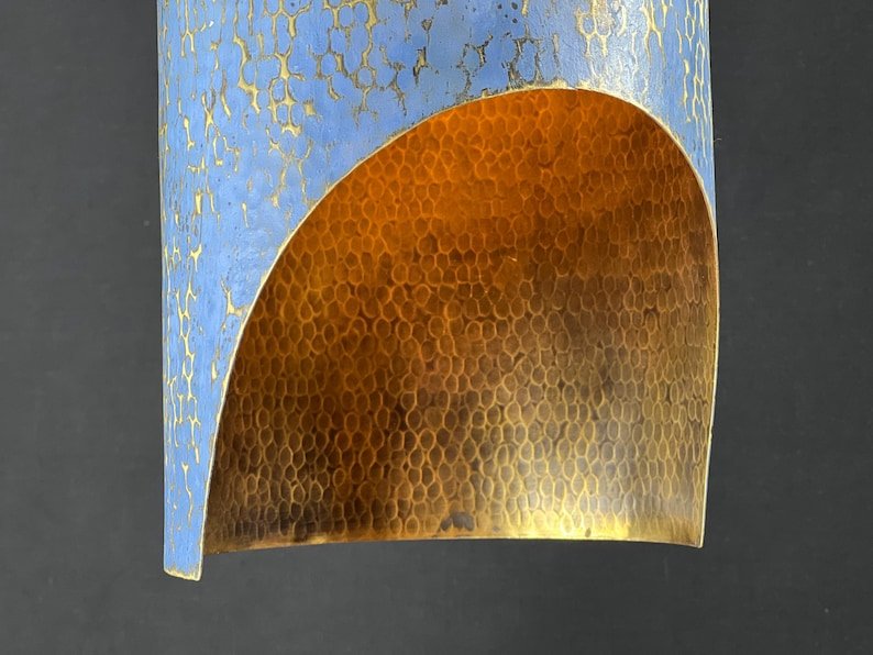 brass2 (4) Blue Patina Copper Pendant Light