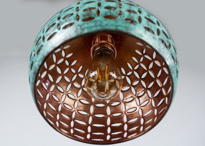 Moroccan Patina Brass Pendant Light