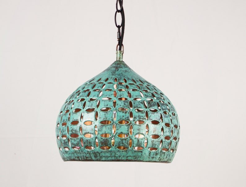 Moroccan Patina Brass Pendant Light