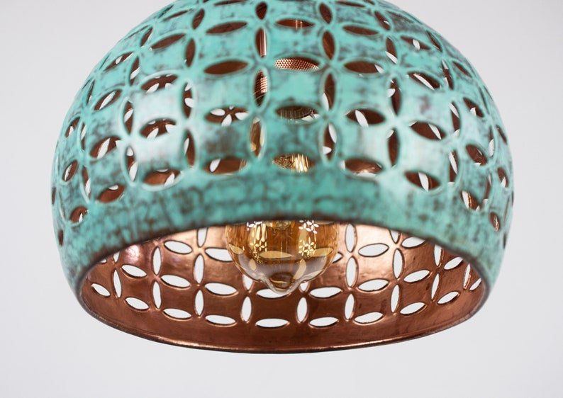 Moroccan Patina Brass Pendant Light