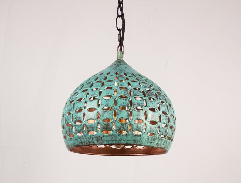 Moroccan Patina Brass Pendant Light