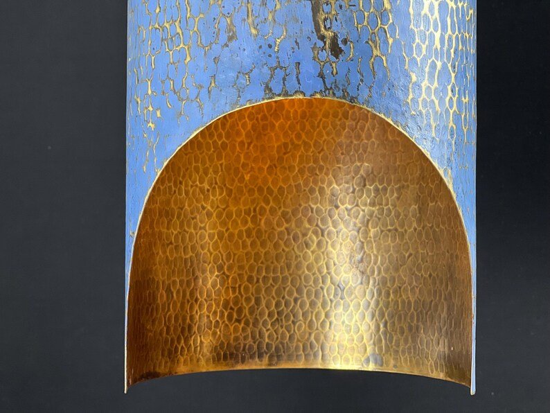 brass2 (9) Blue Patina Copper Pendant Light