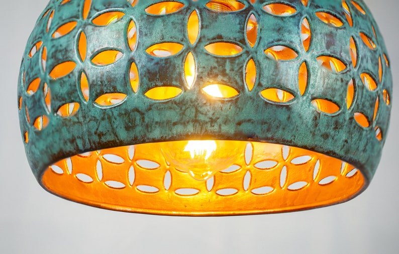 Moroccan Patina Brass Pendant Light