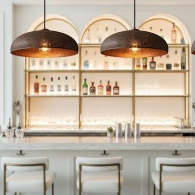 Trio Hammered Copper Pendants