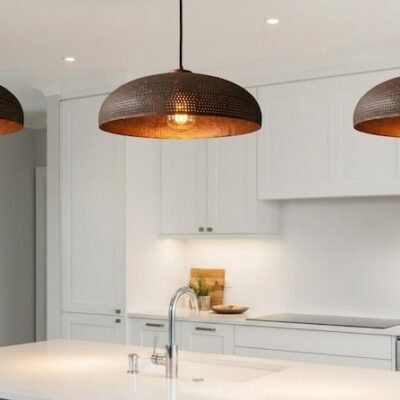 Trio Hammered Copper Pendants