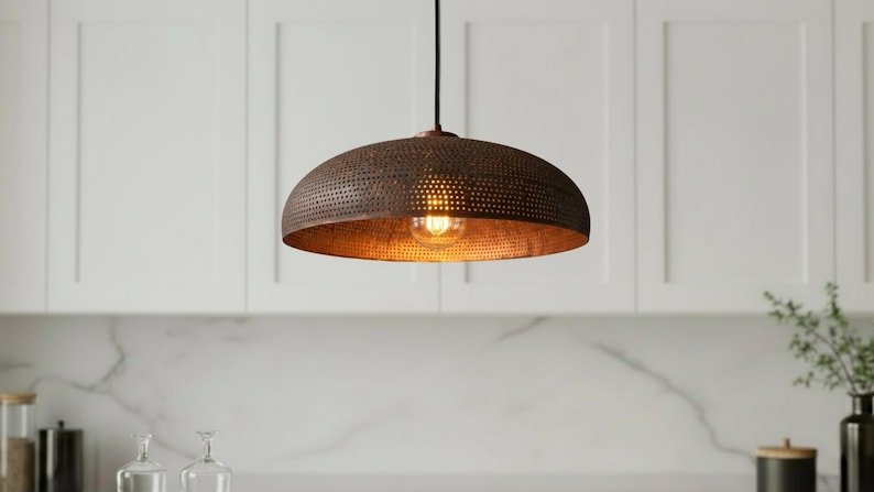 Trio Hammered Copper Pendants