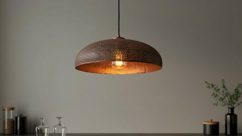 Trio Hammered Copper Pendants