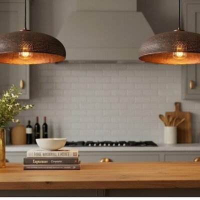 Trio Hammered Copper Pendants