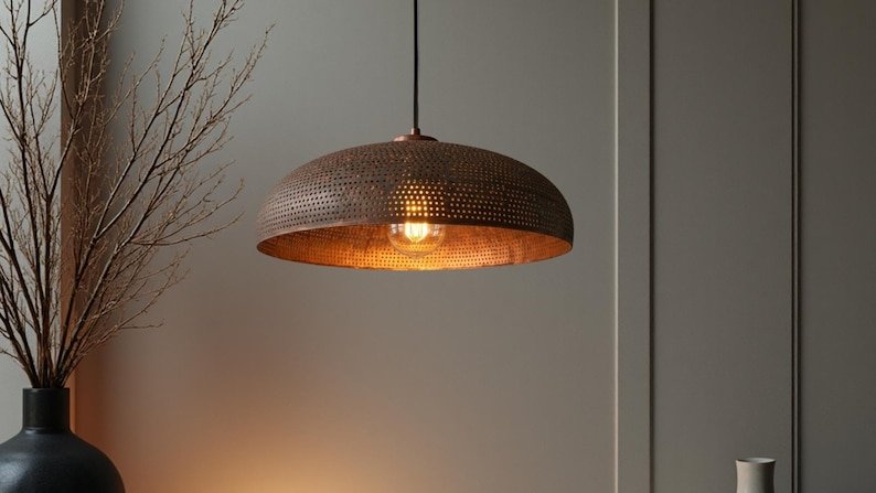 Trio Hammered Copper Pendants