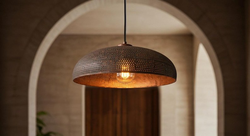 Trio Hammered Copper Pendants